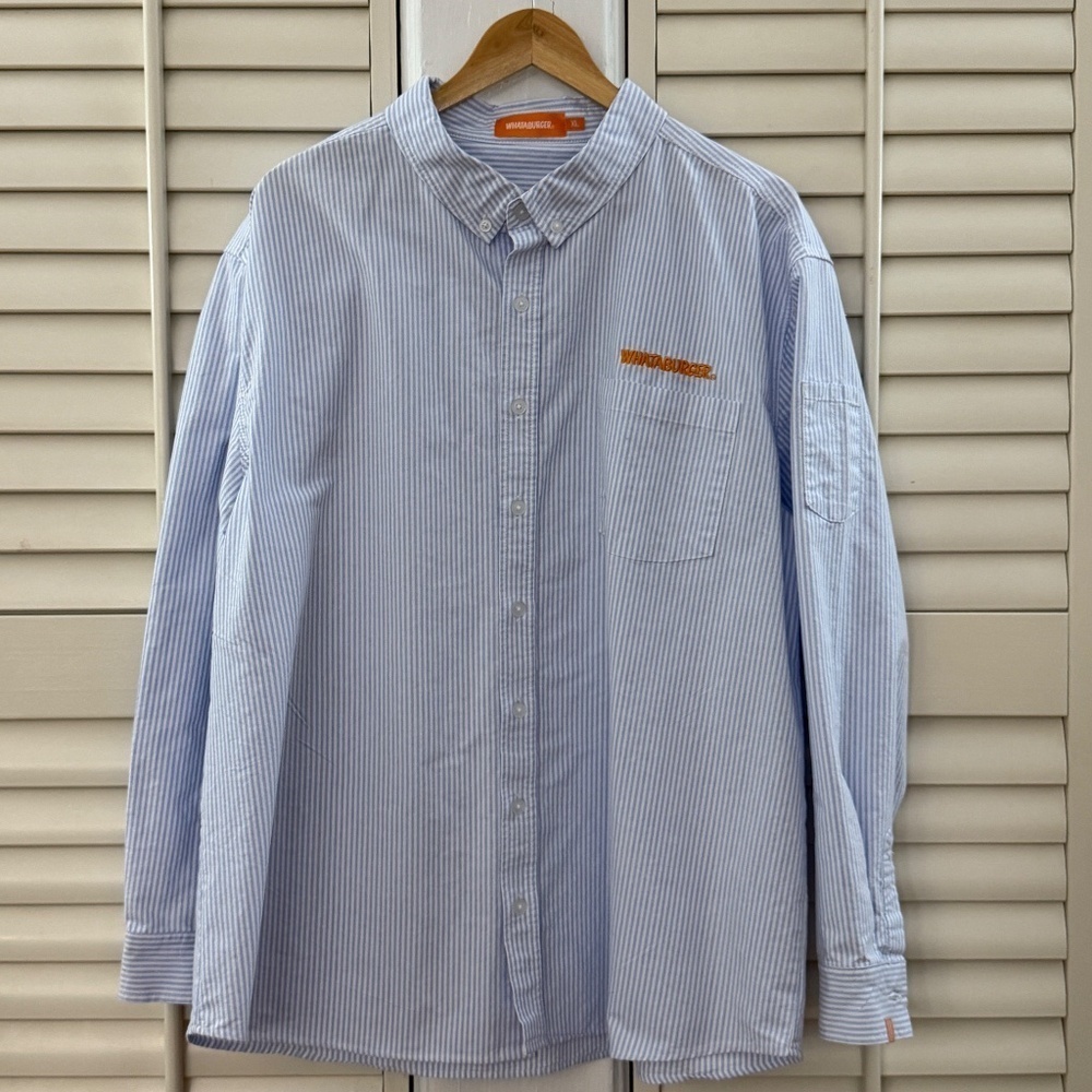 Whataburger Striped Button Down Manager Uniform S… - image 1